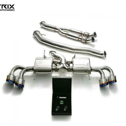 Armytrix – Stainless Steel (102mm) De-catted race Y-pipe + Mid-pipe + Valvetronic Muffler + Wireless Remote Control Kit for NISSAN GT-R R35 38L