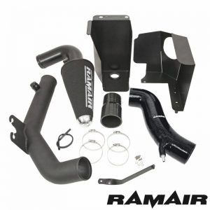 RAMAIR – Performance Cone Air Filter & Heatshield Induction Kit – Ford Fiesta 1.6 ST180 Ecoboost with Black Intake Hose & Crossover Pipe