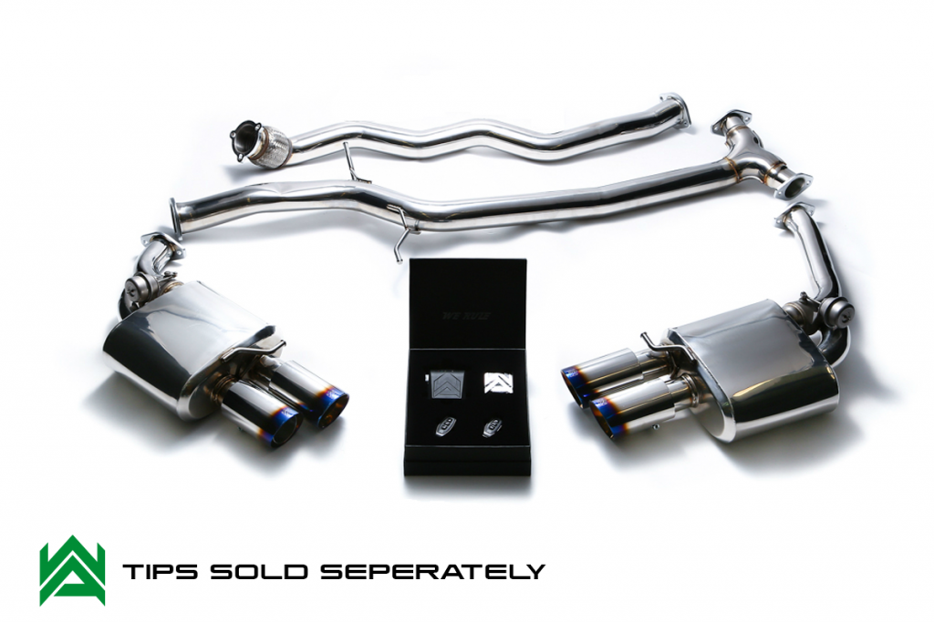 Armytrix – Stainless Steel Front pipe + Mid Y pipe + Valvetronic mufflers (L and R) + Wireless remote control kit for AUDI A5 B8 20 TFSI SPORTBACK