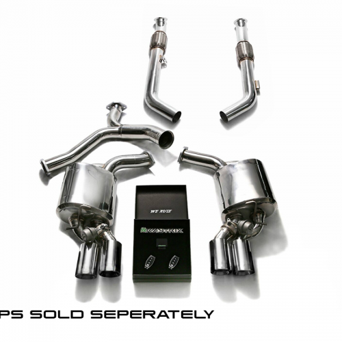 Armytrix – Stainless Steel Front pipe (L and R) + Front Y-pipe + Mid Y-pipe + Valvetronic Muffler (L and R) + Wireless Remote Control Kit (fits BRABUS quad rear diffuser before facelift) for MERCEDES-BENZ C-CLASS W205 C400