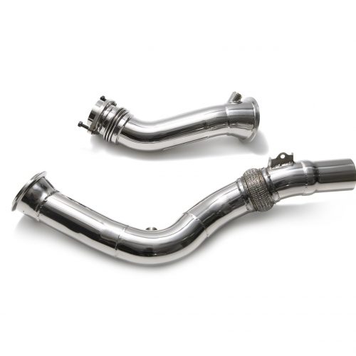 Armytrix – Stainless Steel High-flow performance decatted downpipe with cat simulator (L+R) for BMW 2 SERIES F87 M2 COMPETITION