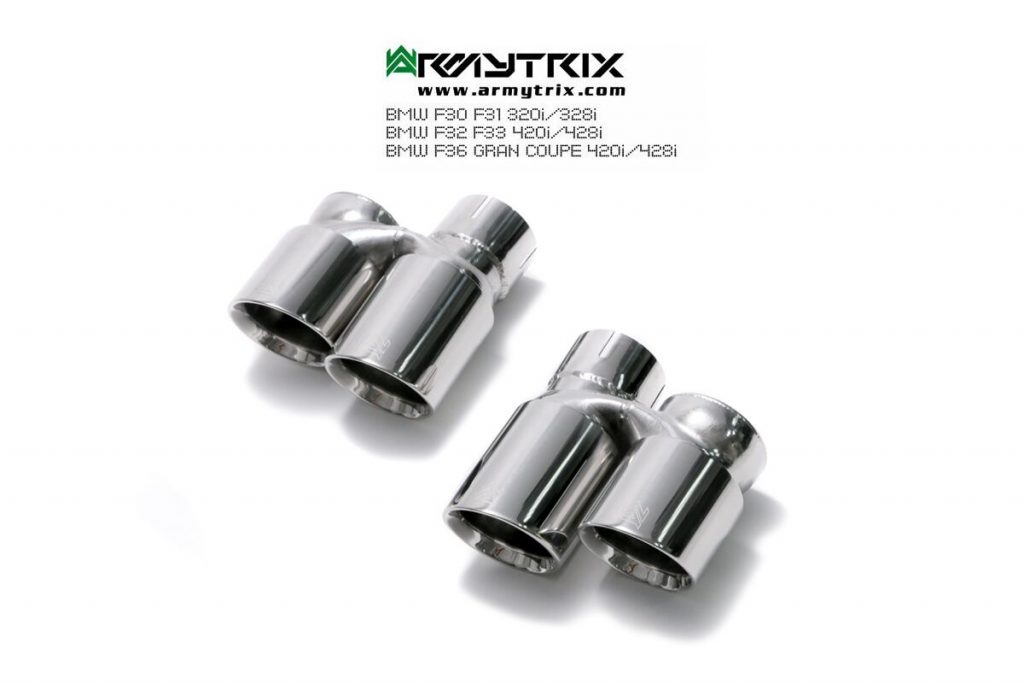 Armytrix – Stainless Steel Quad Chrome silver tips (4X89mm) for BMW 1 SERIES F21 M135I