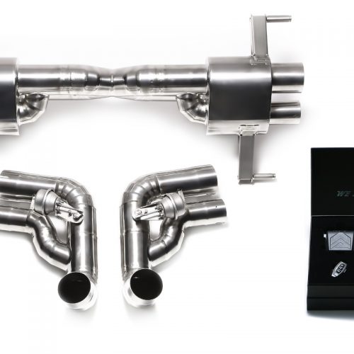 Armytrix – Titanium X pipe mufflers + Valvetronic tailpipe section (L and R) + Wireless remote control kit for AUDI R8 42 52 FSI SPYDER