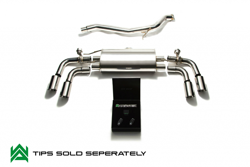Armytrix – Stainless Steel Mid pipe + Valvetronic mufflers + Wireless remote control kits for AUDI TTS 8J 20 TFSI ROADSTER