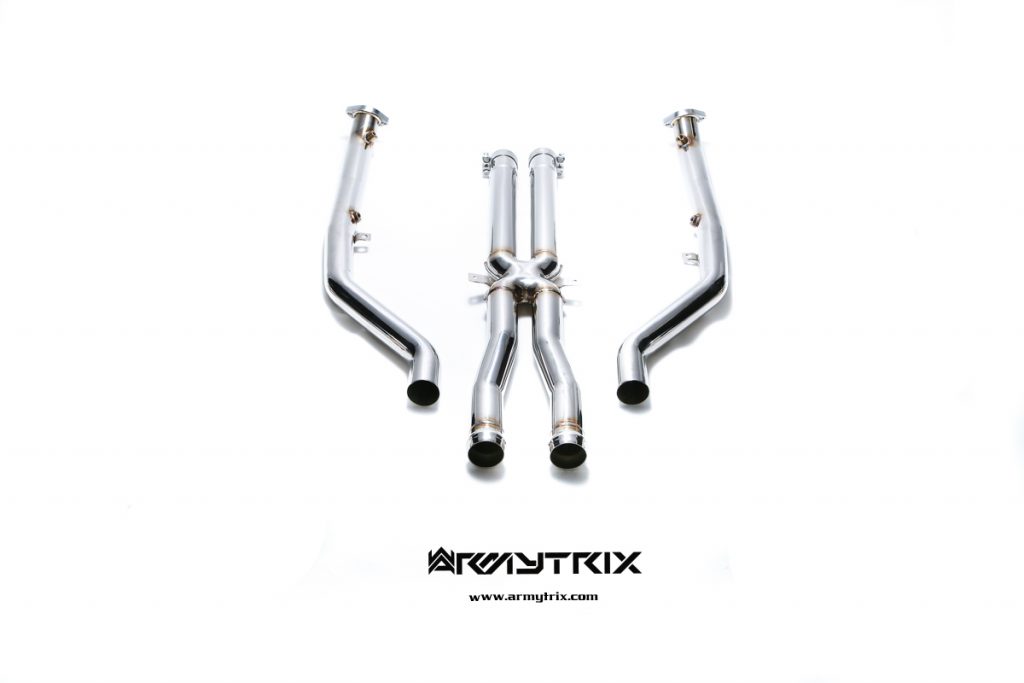 Armytrix – Stainless Steel Front pipe with 200 cpsi catalytic converters (L+R) + X-pipe for BMW 3 SERIES E93 M3