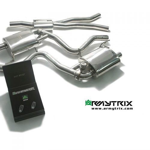 Armytrix – Stainless Steel Mid Y-pipe + Valvetronic Muffler (L and R) + Wireless remote control kit for FORD MUSTANG ECOBOOST MK6 23L CONVERTIBLE