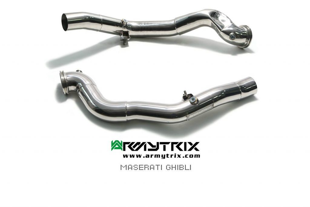 Armytrix – Stainless Steel High-flow performance de-catted down pipe with cat simulator for MASERATI GHIBLI M157 30L SQ4