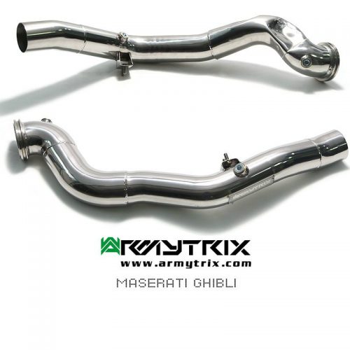 Armytrix – Stainless Steel Ceramic Coated High-flow performance de-catted down pipe with cat simulator for MASERATI GHIBLI M157 30L SQ4