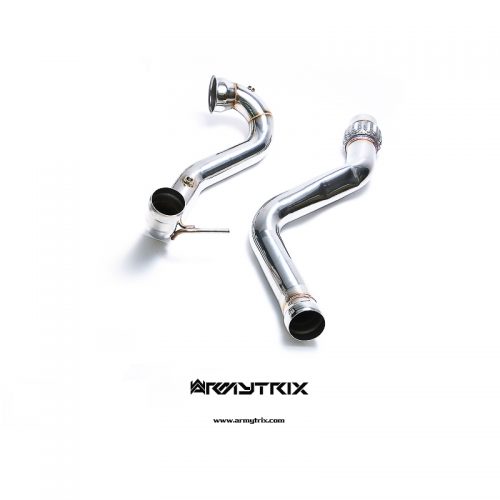 Armytrix – Stainless Steel High-flow performance decatted downpipe with cat simulator + link pipe for MERCEDES-BENZ CLA C117 CLA45 AMG