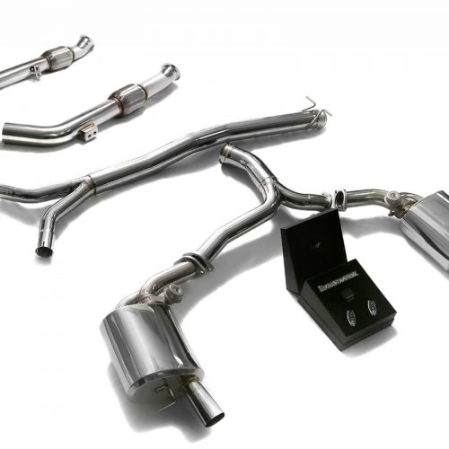 Armytrix – Stainless Steel Front pipe (L and R) + Front Y-pipe + Mid Y-pipe + Valvetronic Muffler (L and R) + Wireless Remote Control Kit (fits to the stock rear bumper) for MERCEDES-BENZ C-CLASS W205 C400