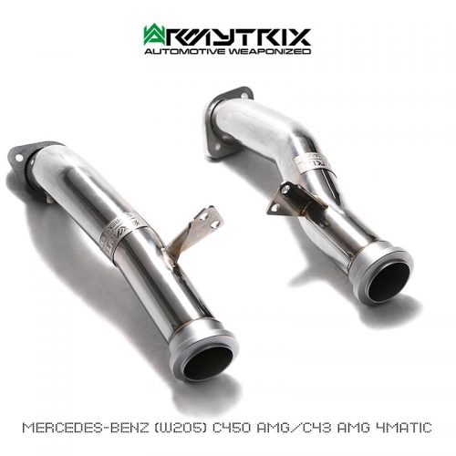 Armytrix – Stainless Steel High-flow Performance Decatted Pipe with Cat-simulator (L+R) (Left Hand Drive) for MERCEDES-BENZ C-CLASS W205 C400