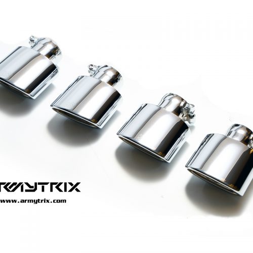 Armytrix – Stainless Steel Quad Chrome Silver Tips (4x Oval tips 73X120mm) for MERCEDES-BENZ C-CLASS W204 C180