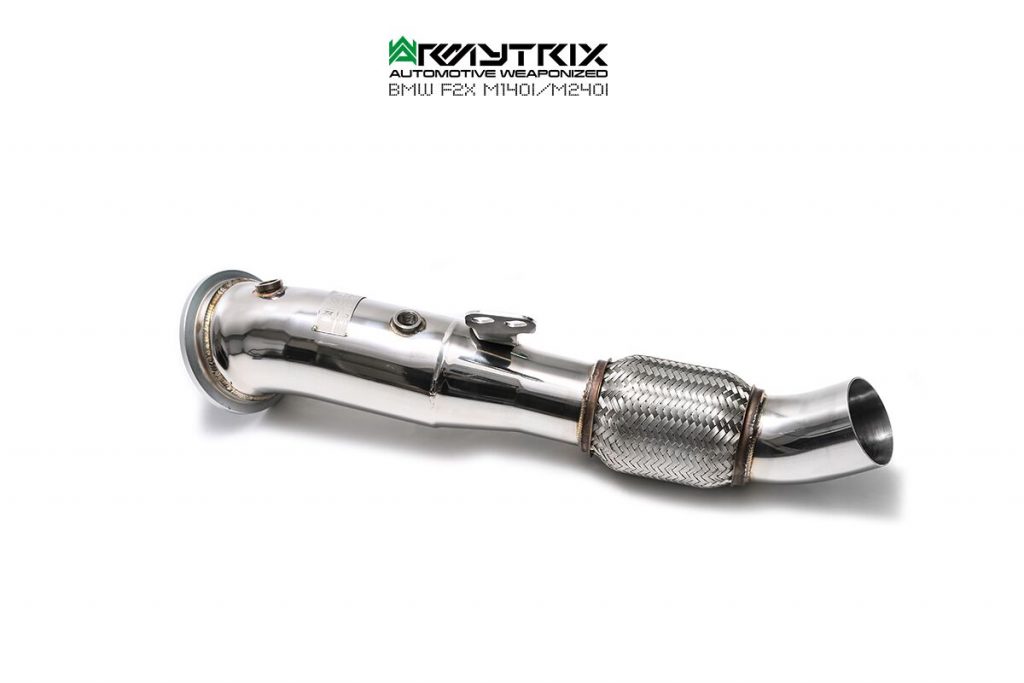 Armytrix – Stainless Steel High-flow performance de-catted down pipe with cat simulator for BMW 1 SERIES F20 M140I