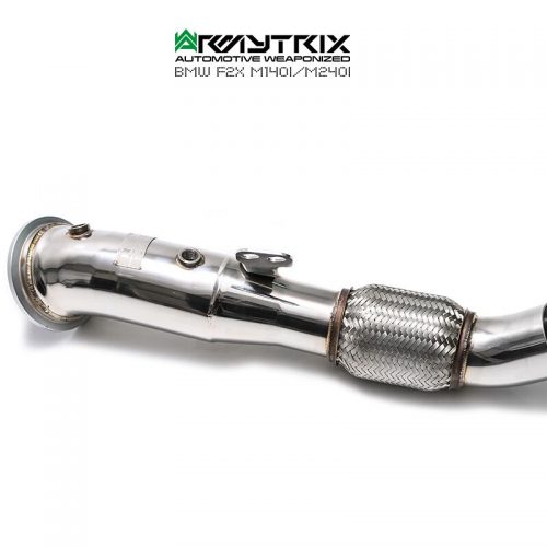 Armytrix – Stainless Steel High-flow performance de-catted down pipe with cat simulator for BMW 4 SERIES F36 440I